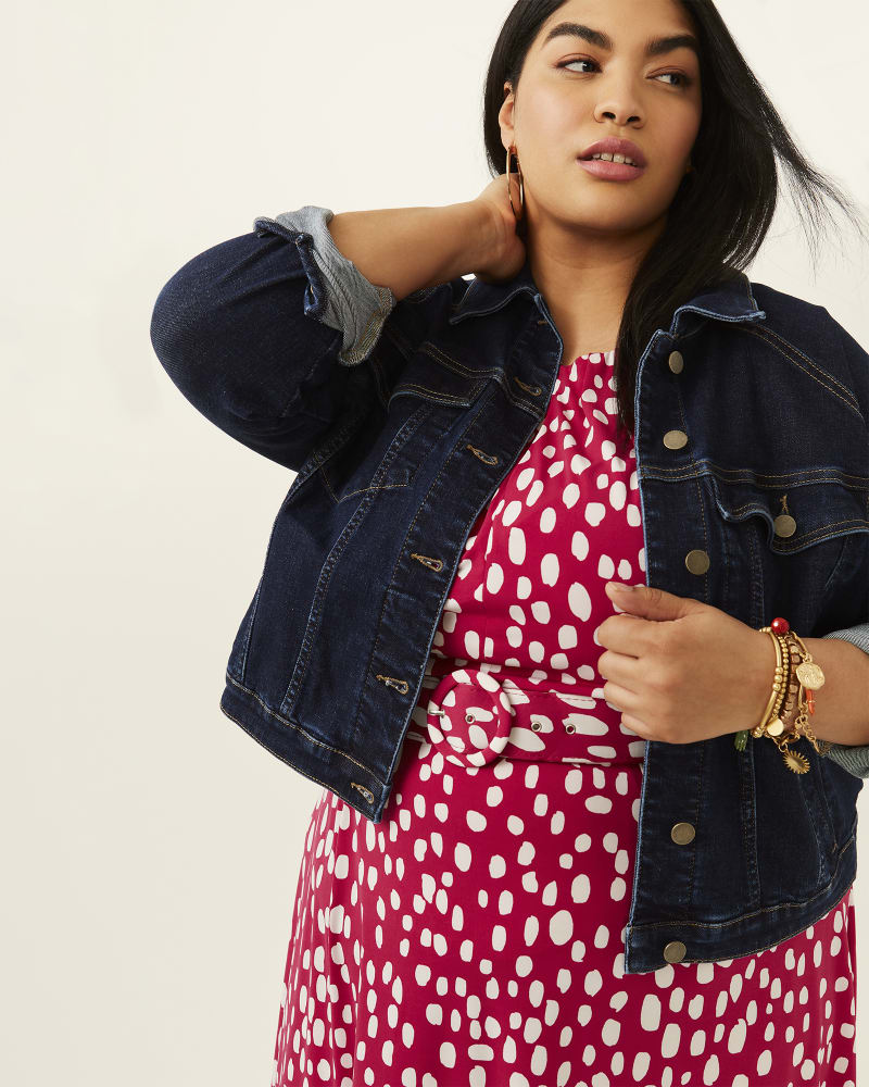 Front of plus size Grace Denim Jacket by Molly & Isadora | Dia&Co | dia_product_style_image_id:197276